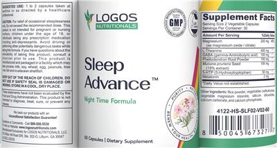 Logos Nutritionals Sleep Advance product packaging