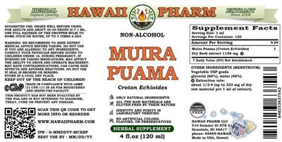 Hawaii Pharm Muira Puama Non-Alcohol product packaging