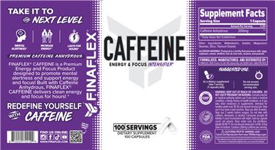 FINAFLEX Caffeine source label used in the packaging illustration