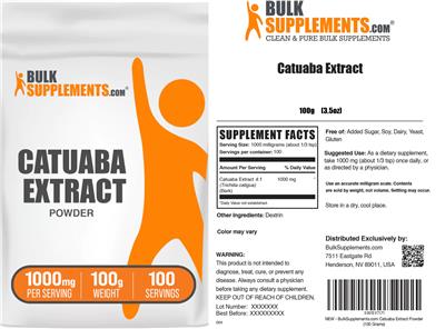 BulkSupplements.com Catuaba Extract Powder 1000 mg product packaging