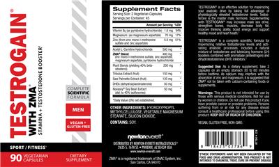 NewtonEverett Testrogain with ZMA source label used in the packaging illustration
