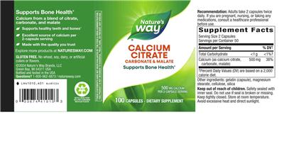 Nature's Way Calcium Citrate 500 mg product packaging