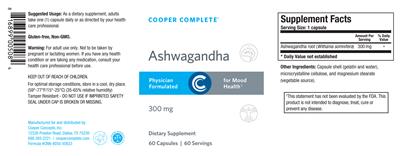 Cooper Complete Ashwagandha 300 mg source label used in the packaging illustration