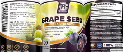 BRI Nutrition Grape Seed Extra Strength source label used in the packaging illustration