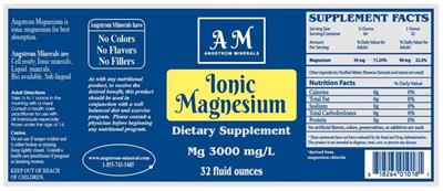 AM Angstrom Minerals Ionic Magnesium source label used in the packaging illustration