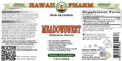 Hawaii Pharm Meadowsweet Non-Alcohol product packaging