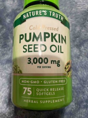 Nature's Truth Pumpkin Seed Oil 3000 mg source label used in the packaging illustration