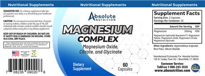 Absolute Nutrition Magnesium Complex source label used in the packaging illustration