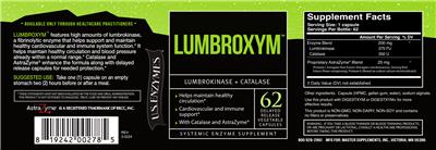 U.S. Enzymes Lumbroxym source label used in the packaging illustration
