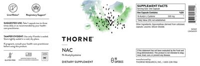 Thorne NAC source label used in the packaging illustration