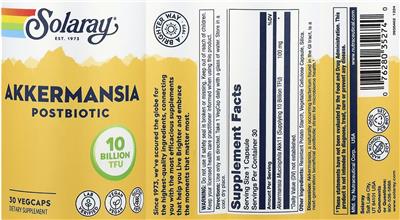 Solaray Akkermansia Postbiotic product packaging