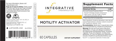 Integrative Therapeutics Motility Activator source label used in the packaging illustration