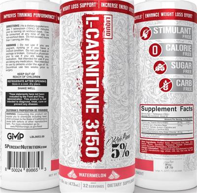 Rich Piana 5% Nutrition Liquid L-Carnitine 3150 Watermelon product packaging