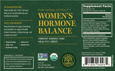 Global Healing Women's Hormone Balance source label used in the packaging illustration