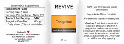 Revive Tangerine source label used in the packaging illustration