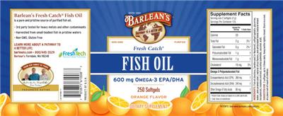 Barlean's Fresh Catch Fish Oil Orange Flavor source label used in the packaging illustration