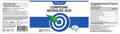 Vinsic Compound Neuralgic Acid source label used in the packaging illustration