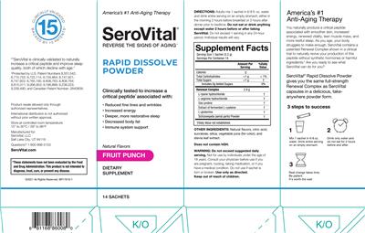 SeroVital SeroVital Rapid Dissolve Powder Fruit Punch source label used in the packaging illustration