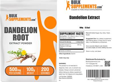 BulkSupplements.com Dandelion Root Extract product packaging