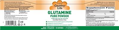 Country Life Glutamine Pure Powder 5000 mg (5 g) product packaging