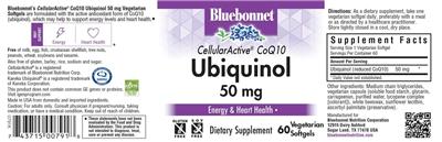 Bluebonnet CellularActive CoQ10 Ubiquinol 50 mg source label used in the packaging illustration