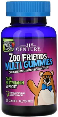 21st Century Zoo Friends Multi Gummies source label used in the packaging illustration
