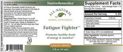 Native Remedies Fatigue Fighter source label used in the packaging illustration
