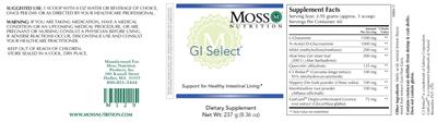 Moss Nutrition GI Select product packaging
