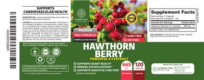 Number One Nutrition Hawthorn Berry 665 mg source label used in the packaging illustration