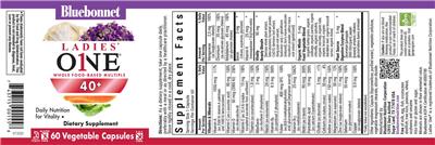 Bluebonnet Ladies' One 40+ source label used in the packaging illustration