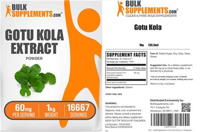 BulkSupplements.com Gotu Kola product packaging