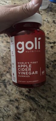Goli Nutrition Apple Cider Vinegar Gummies source label used in the packaging illustration