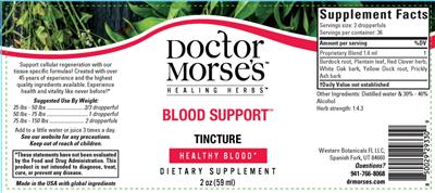 Doctor Morse's Healing Herbs Blood Support Tincture product packaging