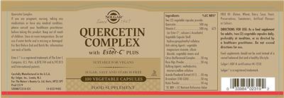Solgar Quercetin Complex source label used in the packaging illustration