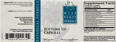 Wise Woman Herbals Bottoms Up Capsules source label used in the packaging illustration