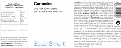 SuperSmart Carnosine source label used in the packaging illustration
