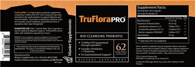 Master Supplements TruFloraPro source label used in the packaging illustration