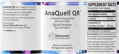 Tesseract Medical Research AnaQuell QR source label used in the packaging illustration