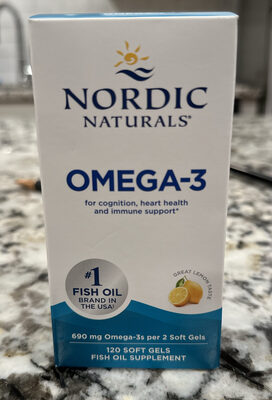 Nordic Naturals Omega-3 Lemon source label used in the packaging illustration
