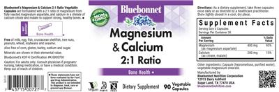 Bluebonnet Magnesium & Calcium 2:1 Ratio product packaging