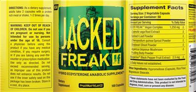 PharmaFreak Pf Jacked Freak JF source label used in the packaging illustration