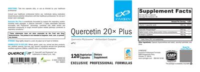 XYMOGEN Quercetin 20x Plus source label used in the packaging illustration