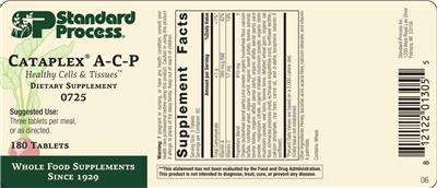SP Standard Process Cataplex A-C-P source label used in the packaging illustration