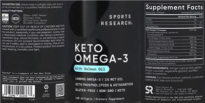 Sports Research Keto Omega-3 1400 mg product packaging