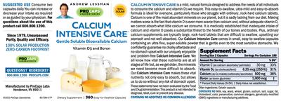 ProCaps Laboratories Calcium Intensive Care source label used in the packaging illustration