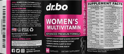 dr.bo Women's Multivitamin source label used in the packaging illustration