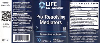 Life Extension Pro-Resolving Mediators product packaging