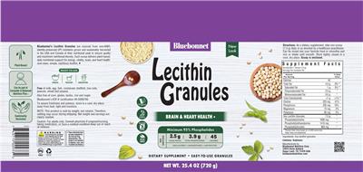 Bluebonnet Super Earth Lecithin Granules source label used in the packaging illustration