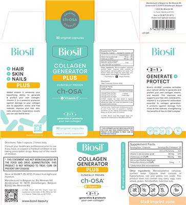 Biosil Collagen Generator Plus source label used in the packaging illustration