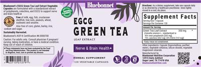 Bluebonnet EGCG Green Tea Leaf Extract source label used in the packaging illustration